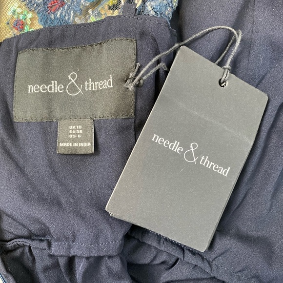 Needle & Thread Butterfly Garden Ruffle‎ Trimmed Embellished Tulle Dress Navy 6 - Picture 3 of 16